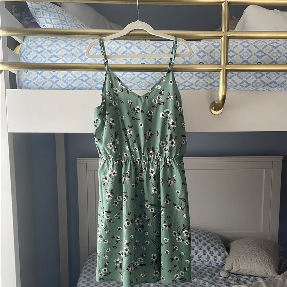 Amazon Green Floral Midi Dress